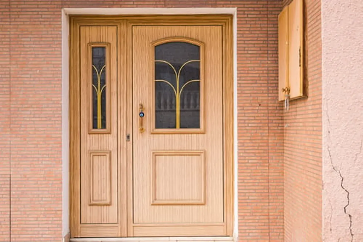 Newly installed entry doors on a residential property